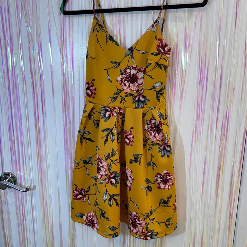 Mustard Yellow floral dress